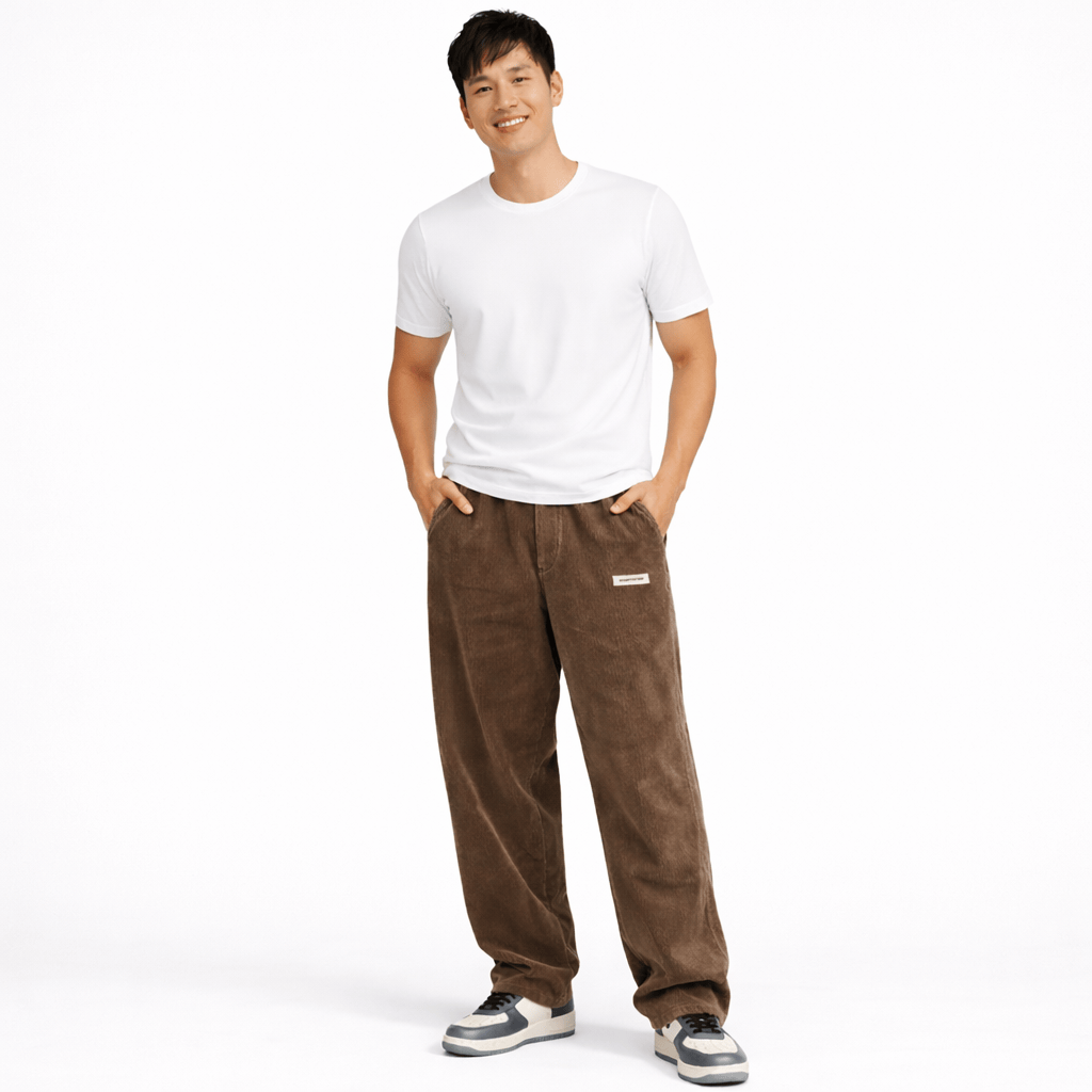 Coleeast-London Brown / XS CHARLTON, Straight Leg Cotton Pants