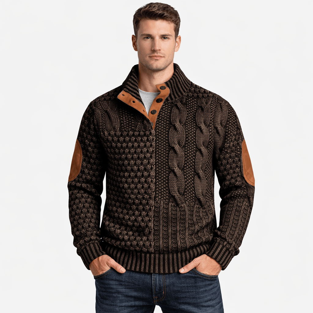 Coleeast-London Brown / XS CLYDE, Patchwork Loose Fit Sweatshirt