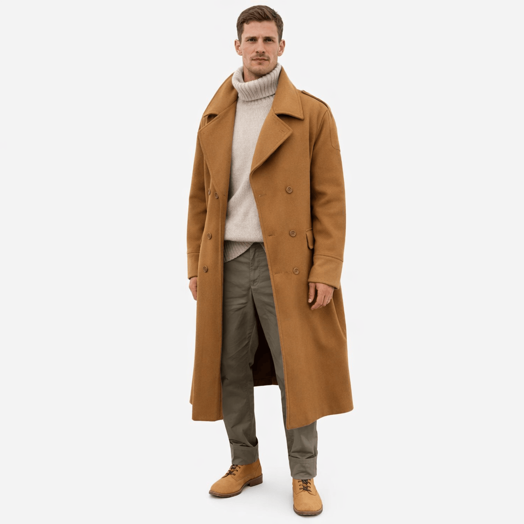 Coleeast-London Brown / XS DAREK, Double Breasted Long Trench Coat