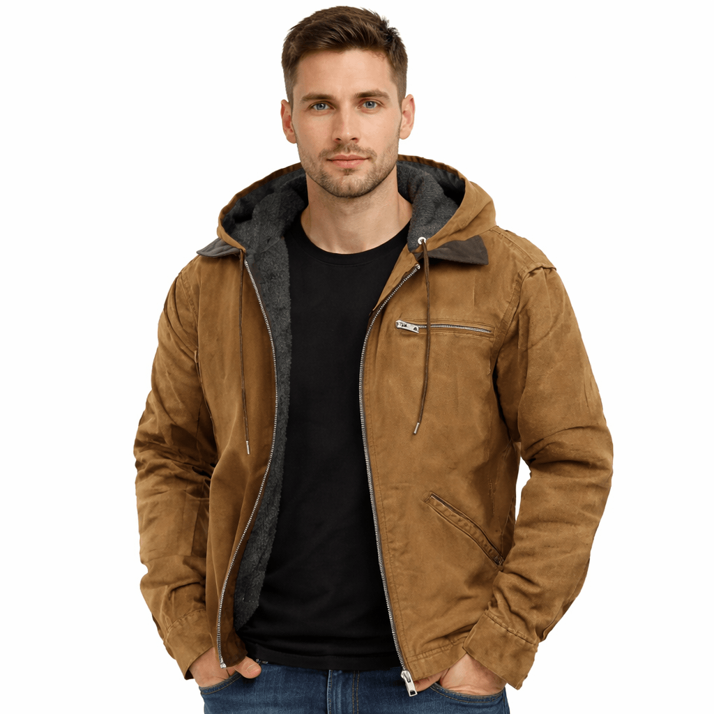 Coleeast-London Brown / XS DARREN, Zip-Up Acetate Hoodie