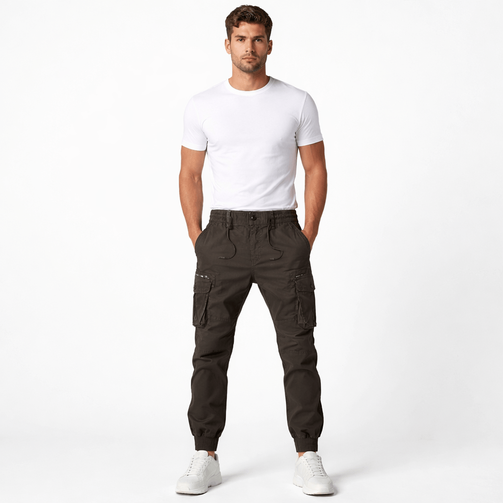 Coleeast-London Brown / XS ETHAN, Cotton Cargo Pants Regular Fit