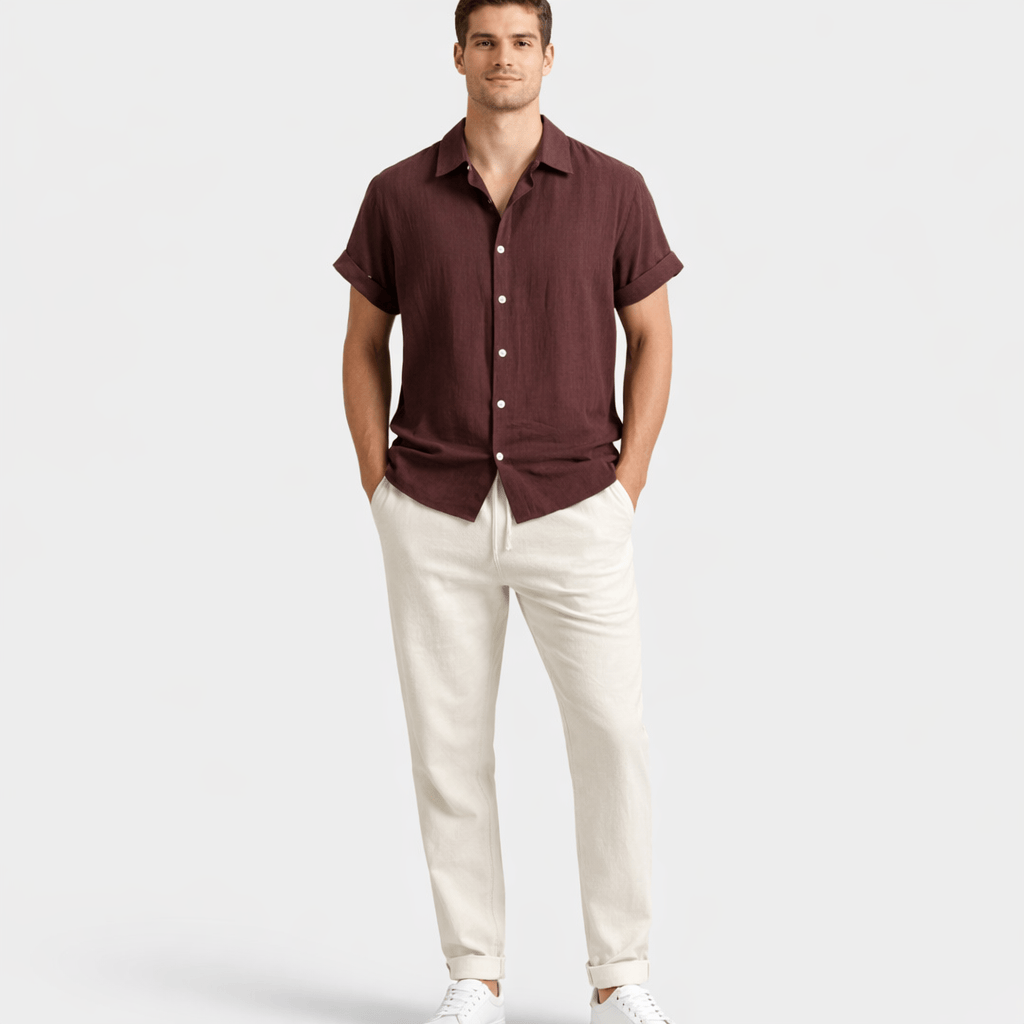 Coleeast-London Brown / XS KIAN, Cotton Linen Two Piece Set