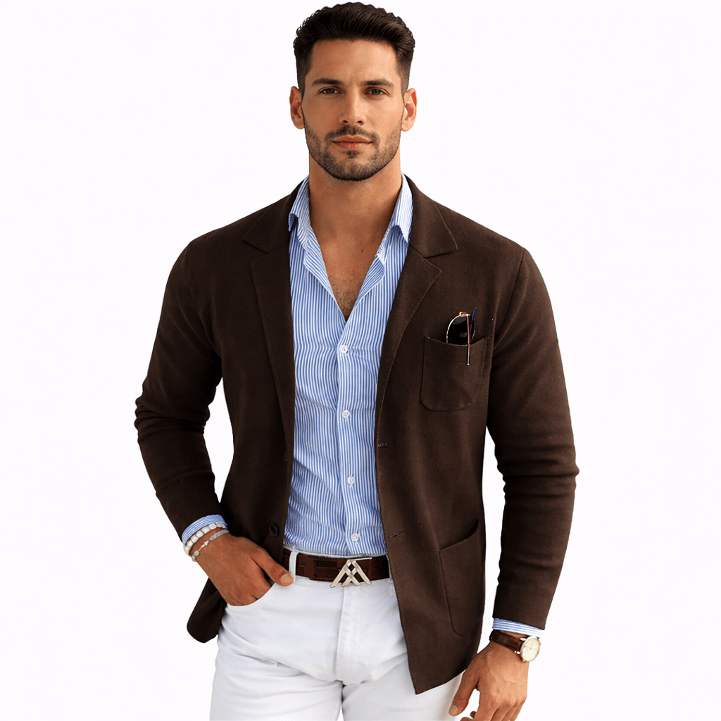 Coleeast-London Brown / XS PIERCE, Cotton Casual Blazer