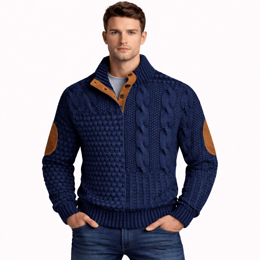 Coleeast-London Dark blue / XS CLYDE, Patchwork Loose Fit Sweatshirt