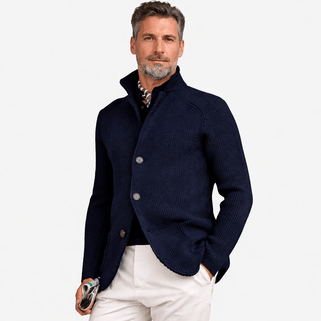 Coleeast-London Dark blue / XS MATHIS Thick Knit Cardigan