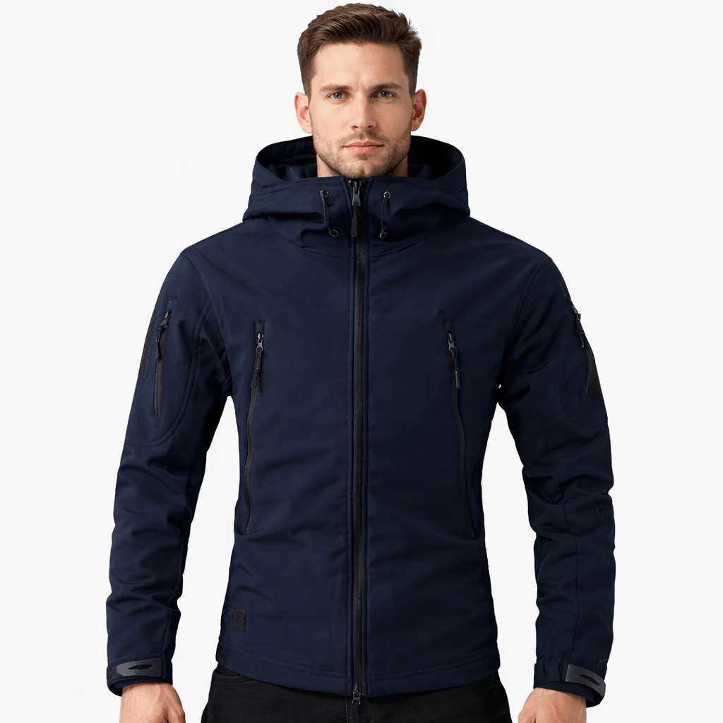 Coleeast-London Dark blue / XS MAX, Hooded Zip-Up Fleece Jacket