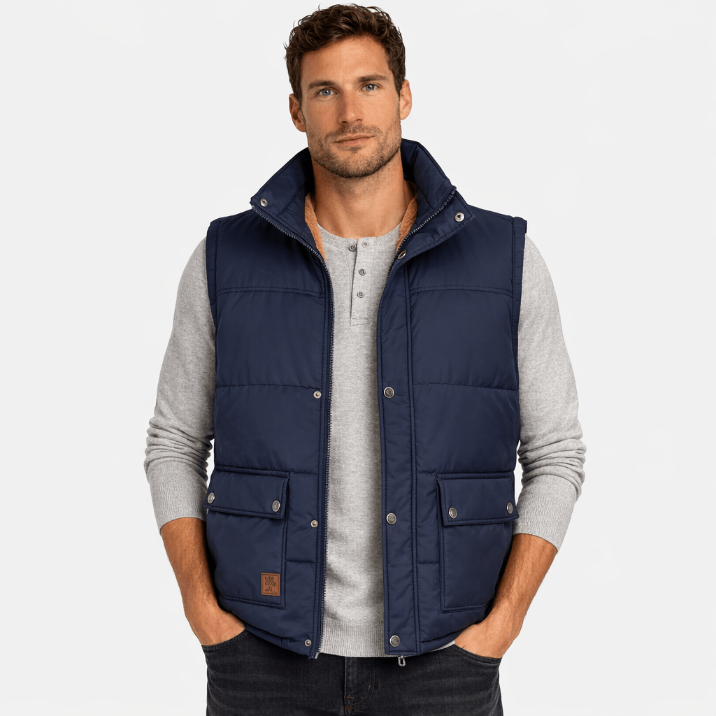 Coleeast-London Dark blue / XS NEWTON, Padded Cotton Slim Fit Vest