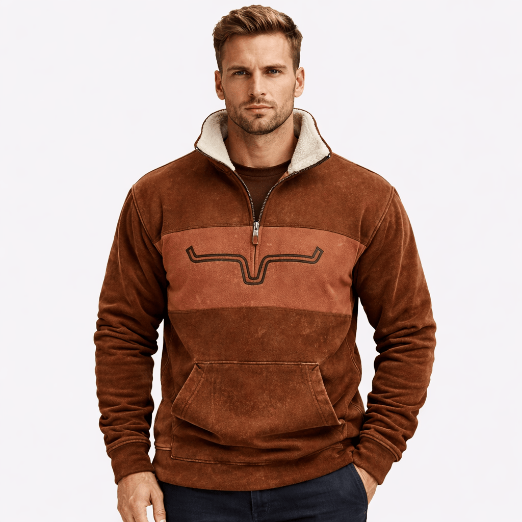 Coleeast-London Dark brown / XS ANDERSON, Printed Zip-Up Hoodie