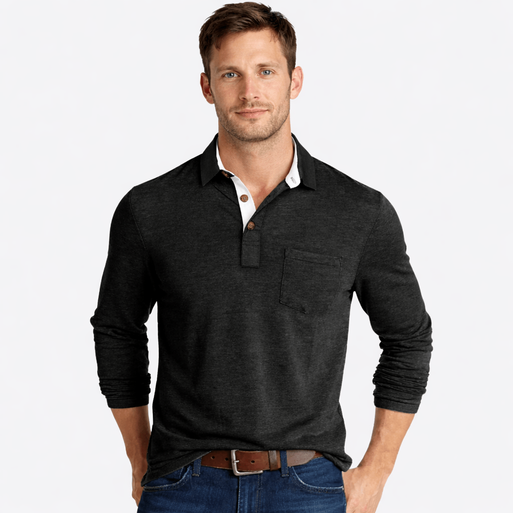 Coleeast-London Dark gray / XS BRENNAN, Breathable Solid Polo Shirt