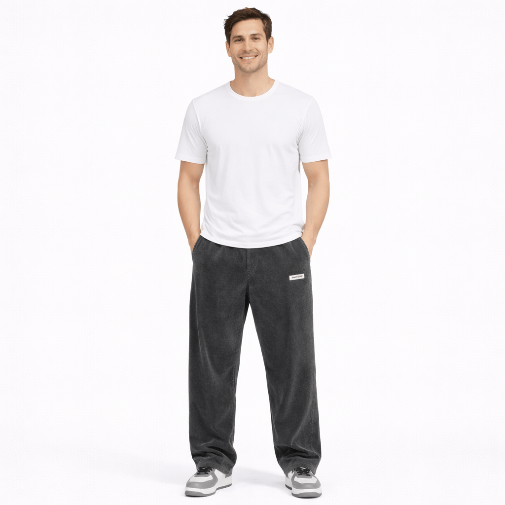 Coleeast-London Dark gray / XS CHARLTON, Straight Leg Cotton Pants