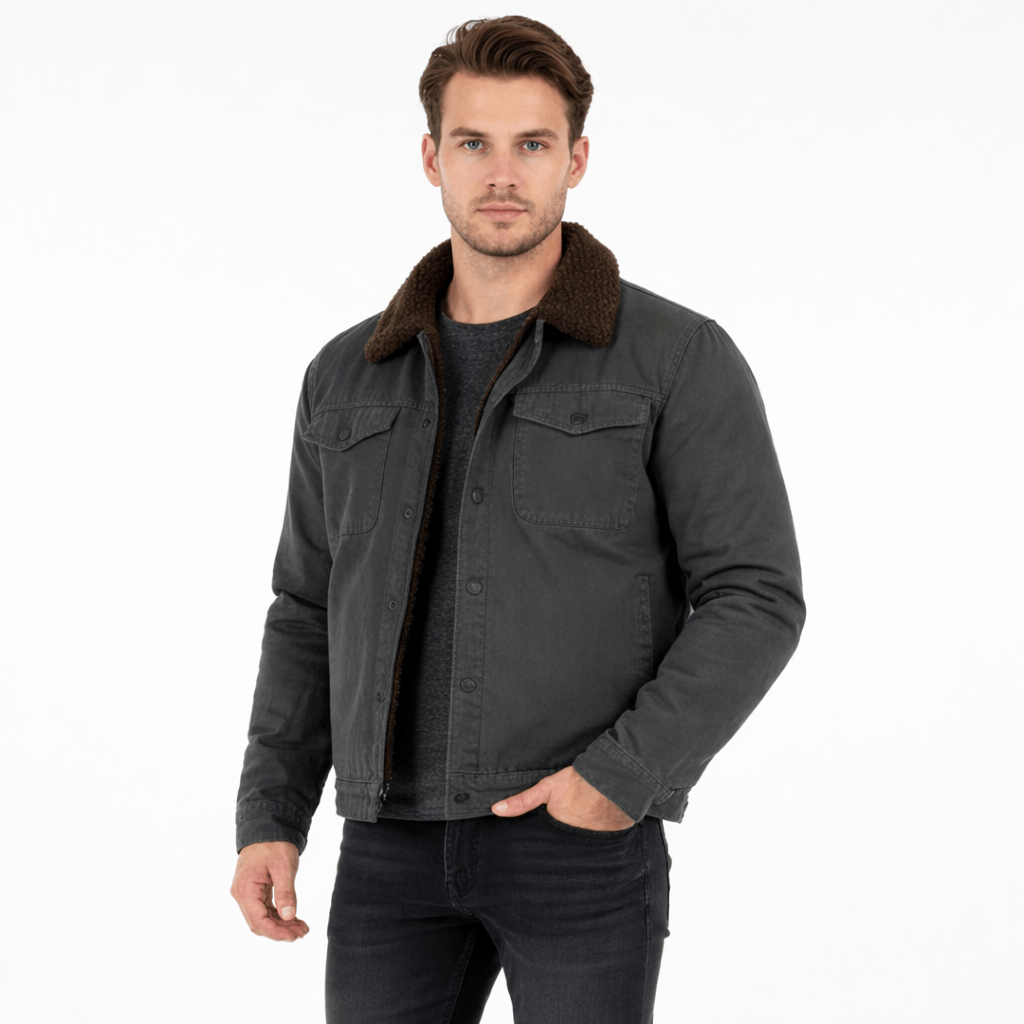 Coleeast-London Dark gray / XS EDISON,  Cotton Button Front Jacket