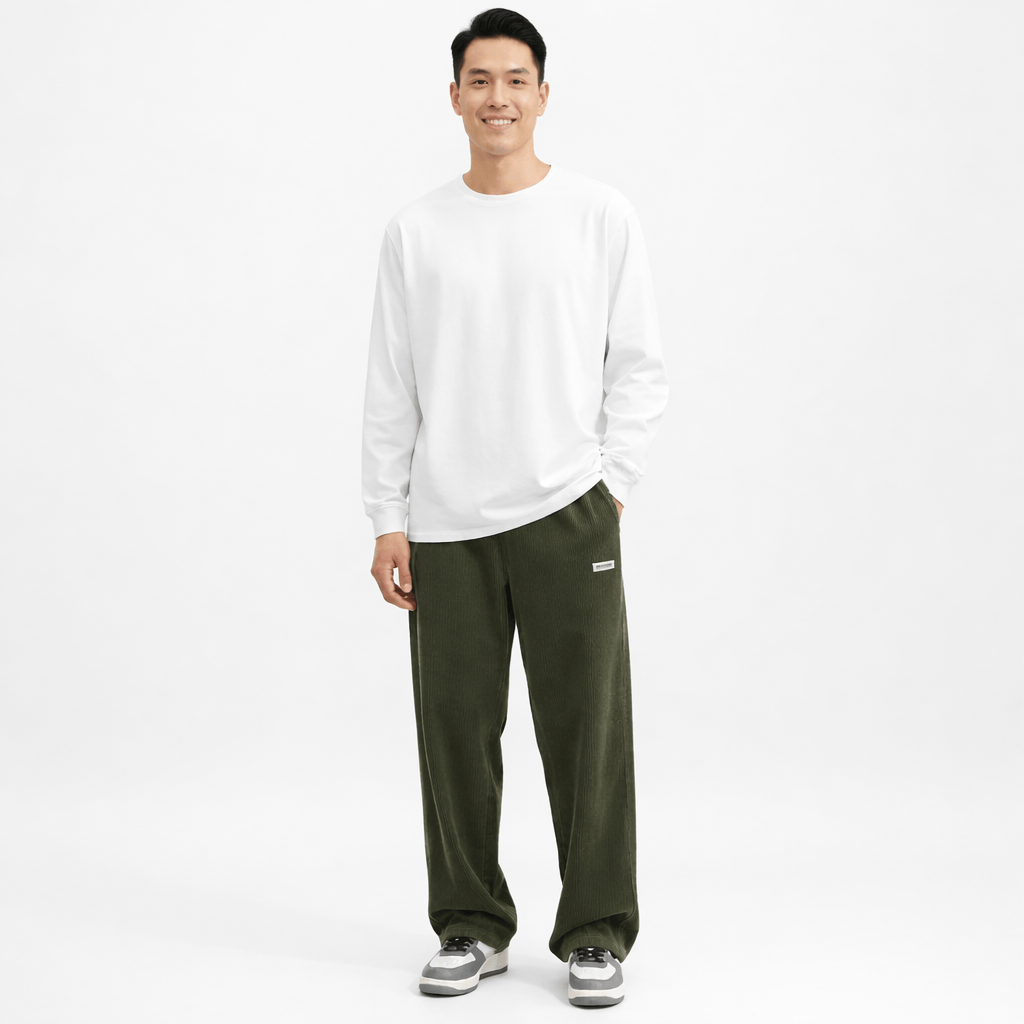 Coleeast-London Dark grey / XS CHARLTON, Straight Leg Cotton Pants