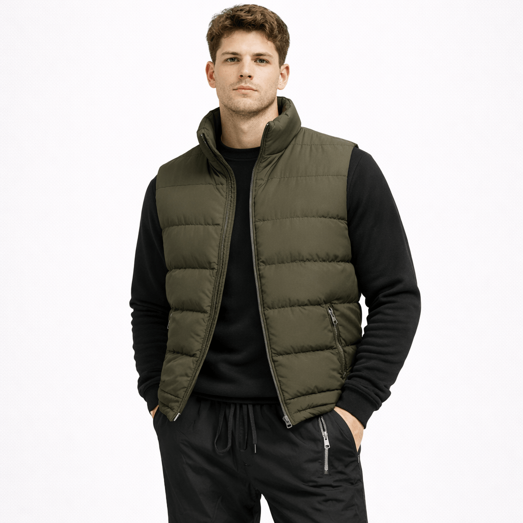 Coleeast London Dark grey / XS ENZO Zip-Up Turtleneck Vest