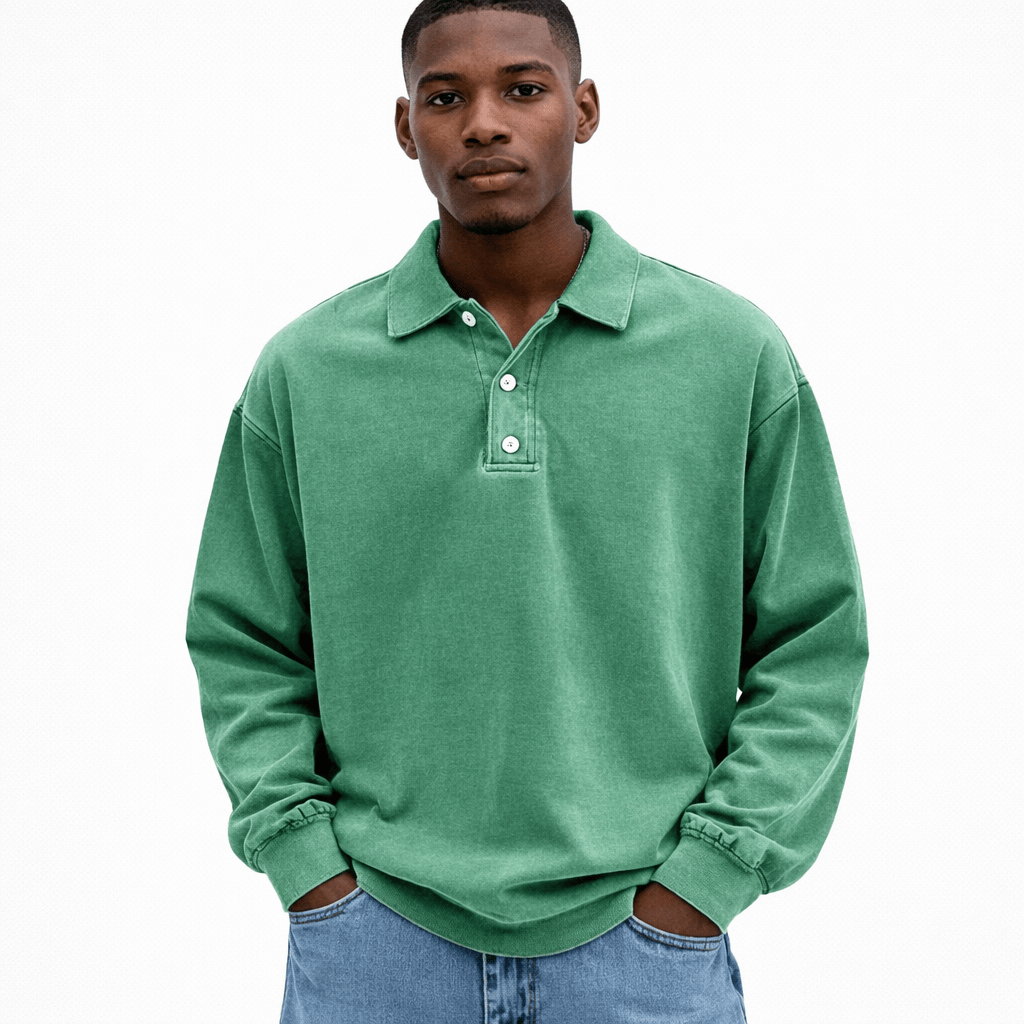 Coleeast-London Dark grey / XS RON, Regular Fit Turn-Down Collar Sweatshirt