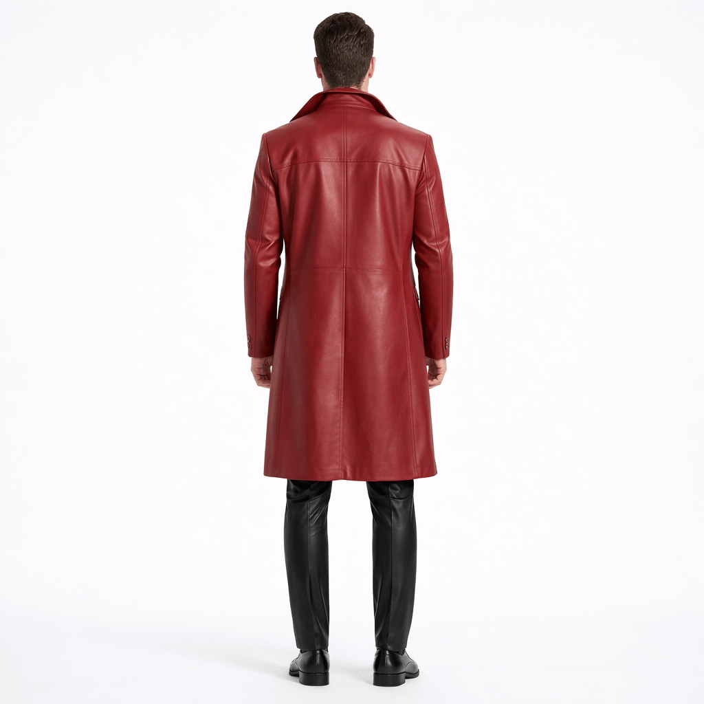 Coleeast-London GARY, Slim Faux Leather Trench Coat