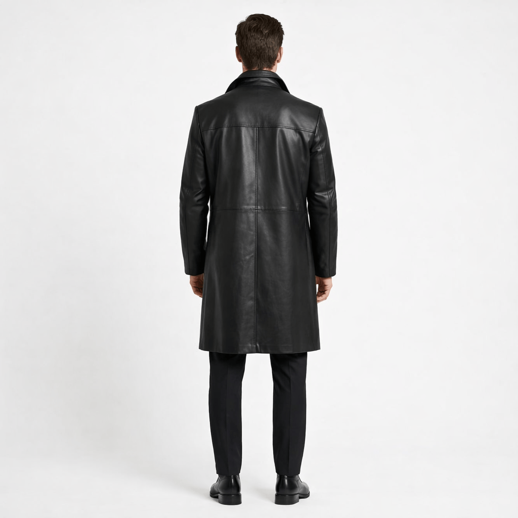 Coleeast-London GARY, Slim Faux Leather Trench Coat