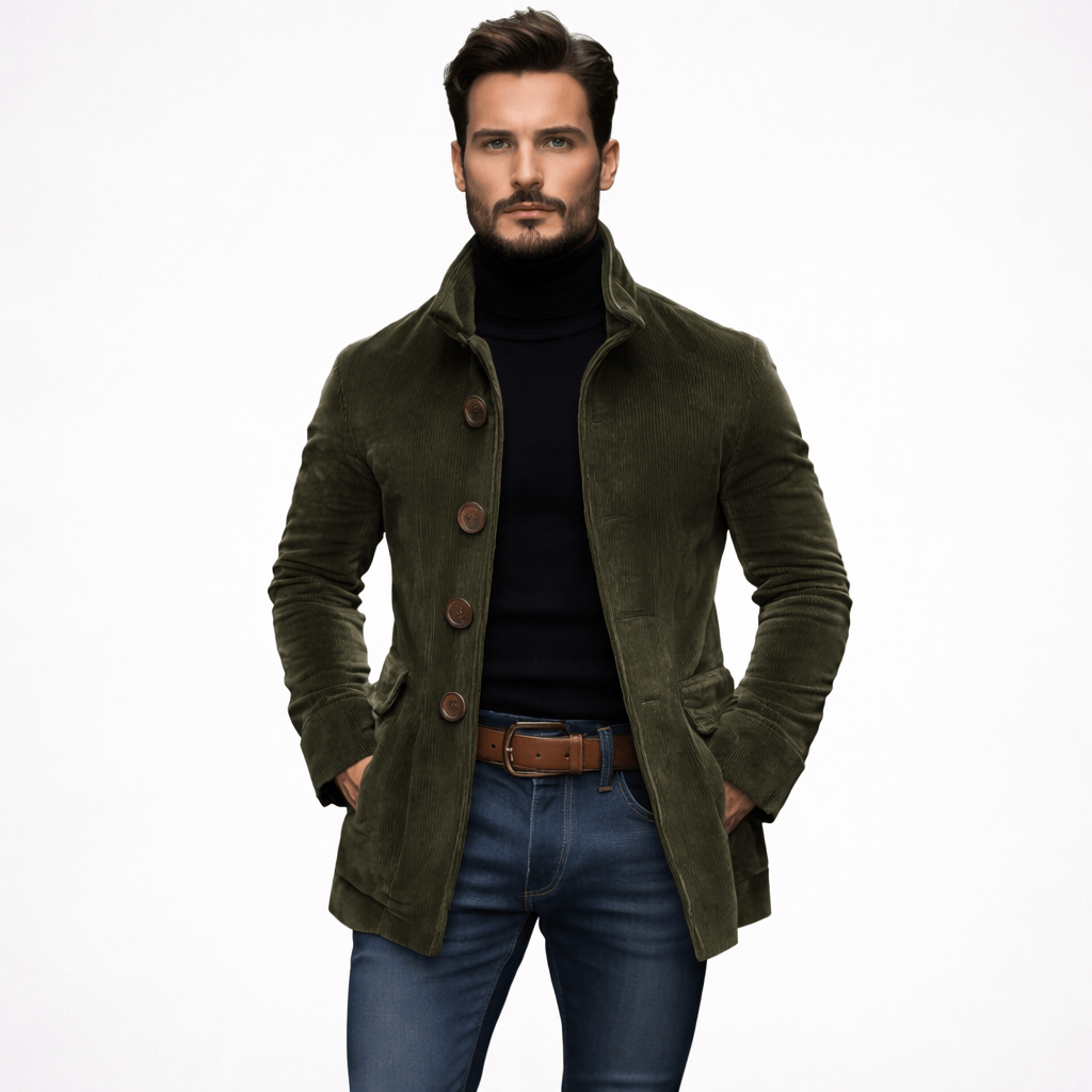 Coleeast London Green / S (36 UK) ALEX, Casual Leather Jacket Stand Collar