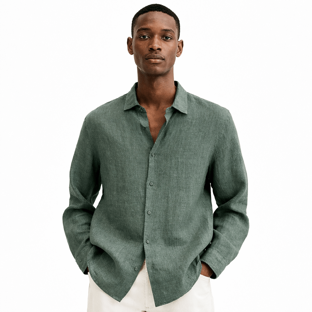 Coleeast-London Green / XS BENTLEY, Casual Cotton Button-Up Shirt