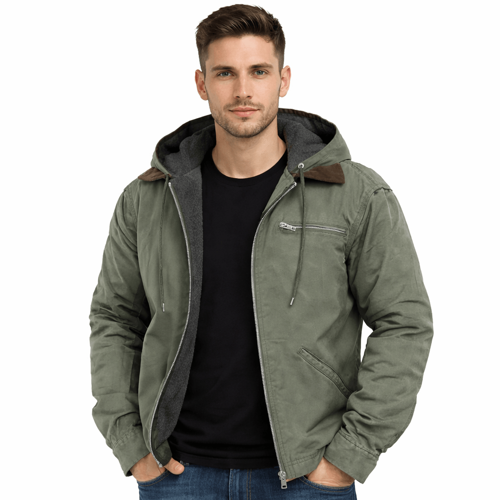 Coleeast-London Green / XS DARREN, Zip-Up Acetate Hoodie