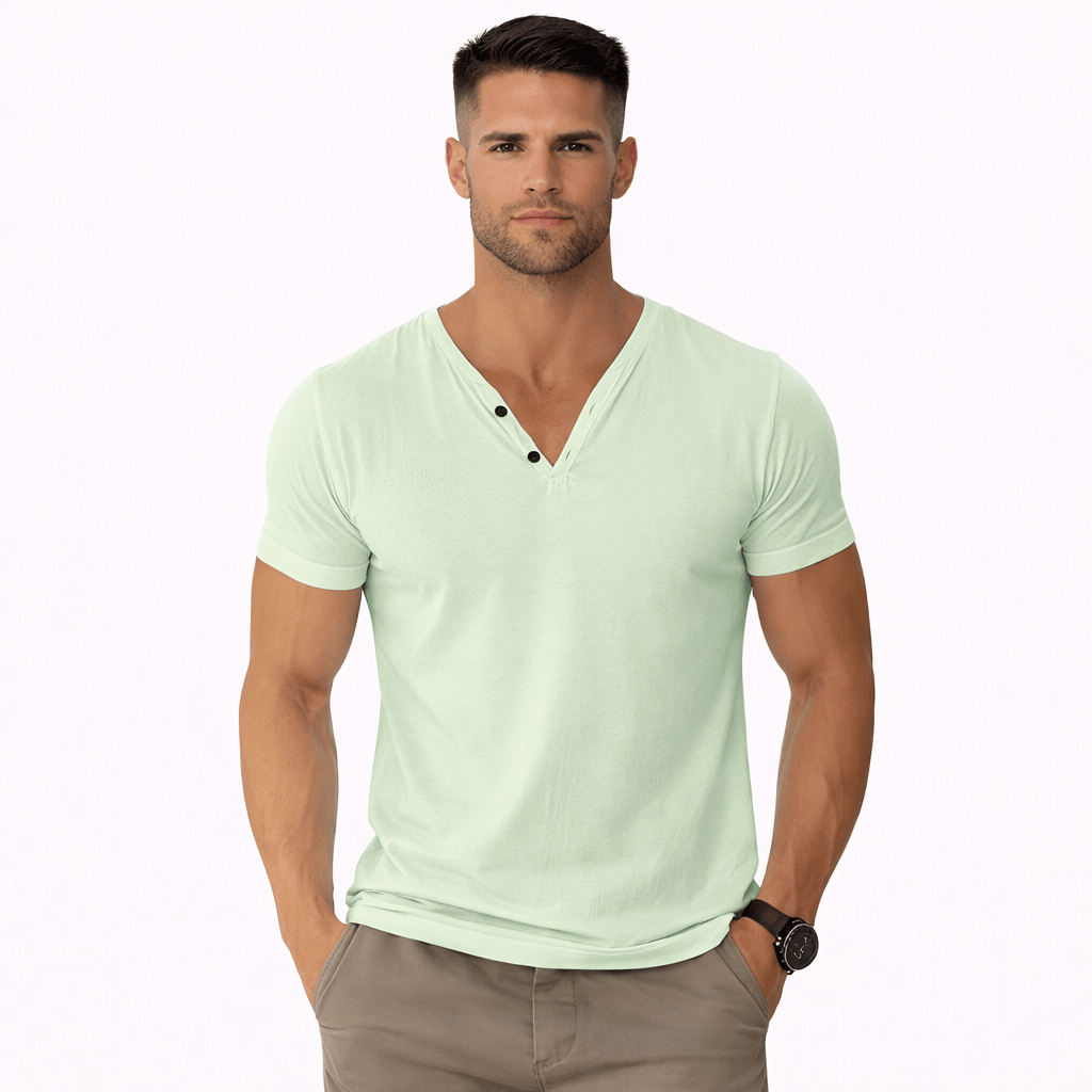 Coleeast-London Green / XS FARRELL, V-Neck Breathable Cotton T-Shirt