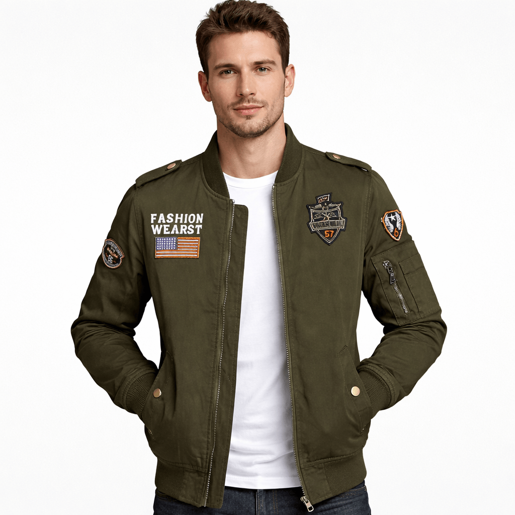 Coleeast-London Green / XS FRASER, Cotton Blend Zip-Up Jacket