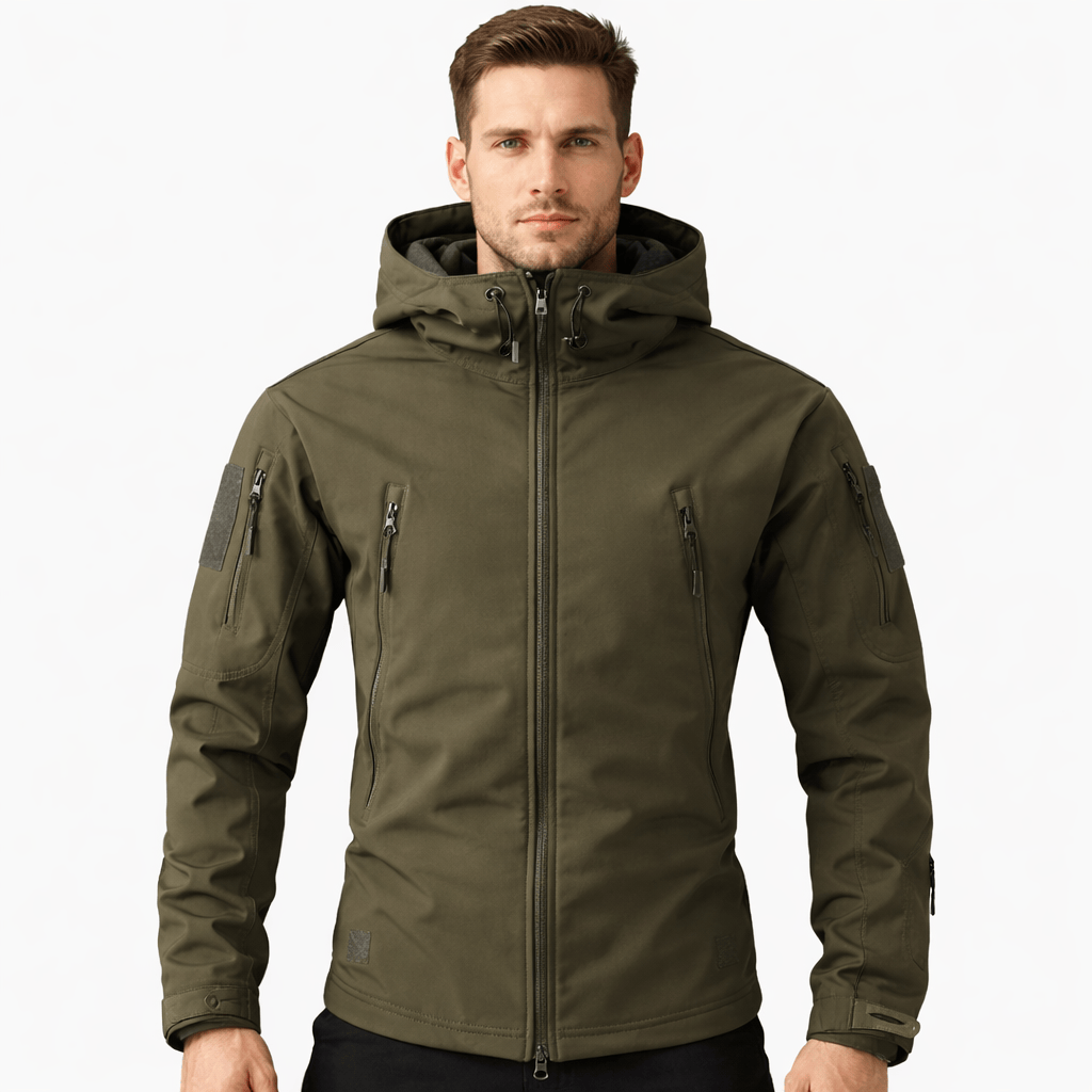 Coleeast-London Green / XS MAX, Hooded Zip-Up Fleece Jacket
