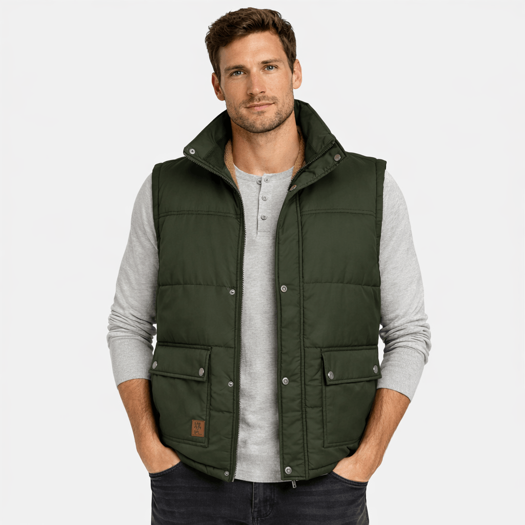 Coleeast-London Green / XS NEWTON, Padded Cotton Slim Fit Vest