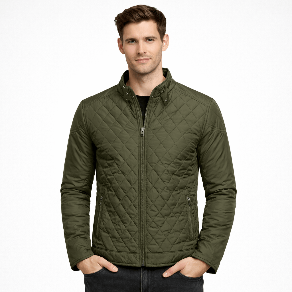 Coleeast-London Green / XS NORTON, Thick Slim Fit Bomber Jacket