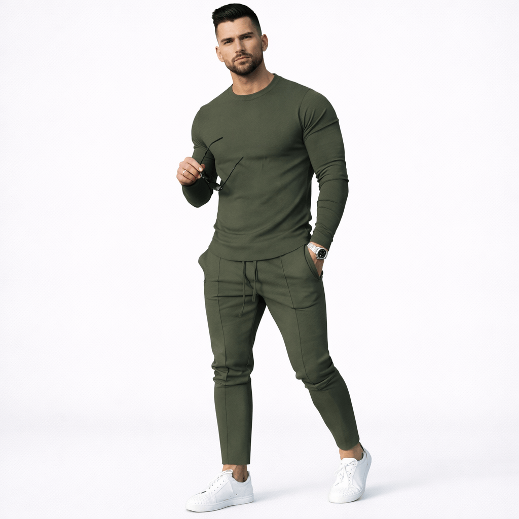 Coleeast-London Green / XS PAT, Casual Round Neck Tracksuit