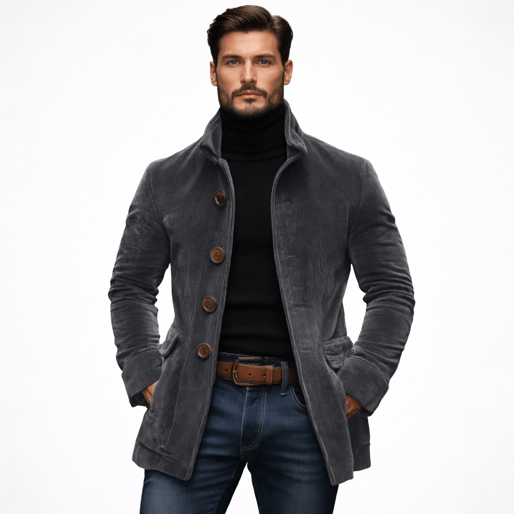 Coleeast London Grey / S (36 UK) ALEX, Casual Leather Jacket Stand Collar