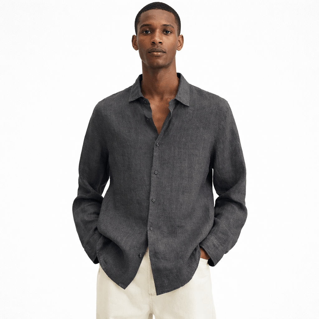 Coleeast-London Grey / XS BENTLEY, Casual Cotton Button-Up Shirt