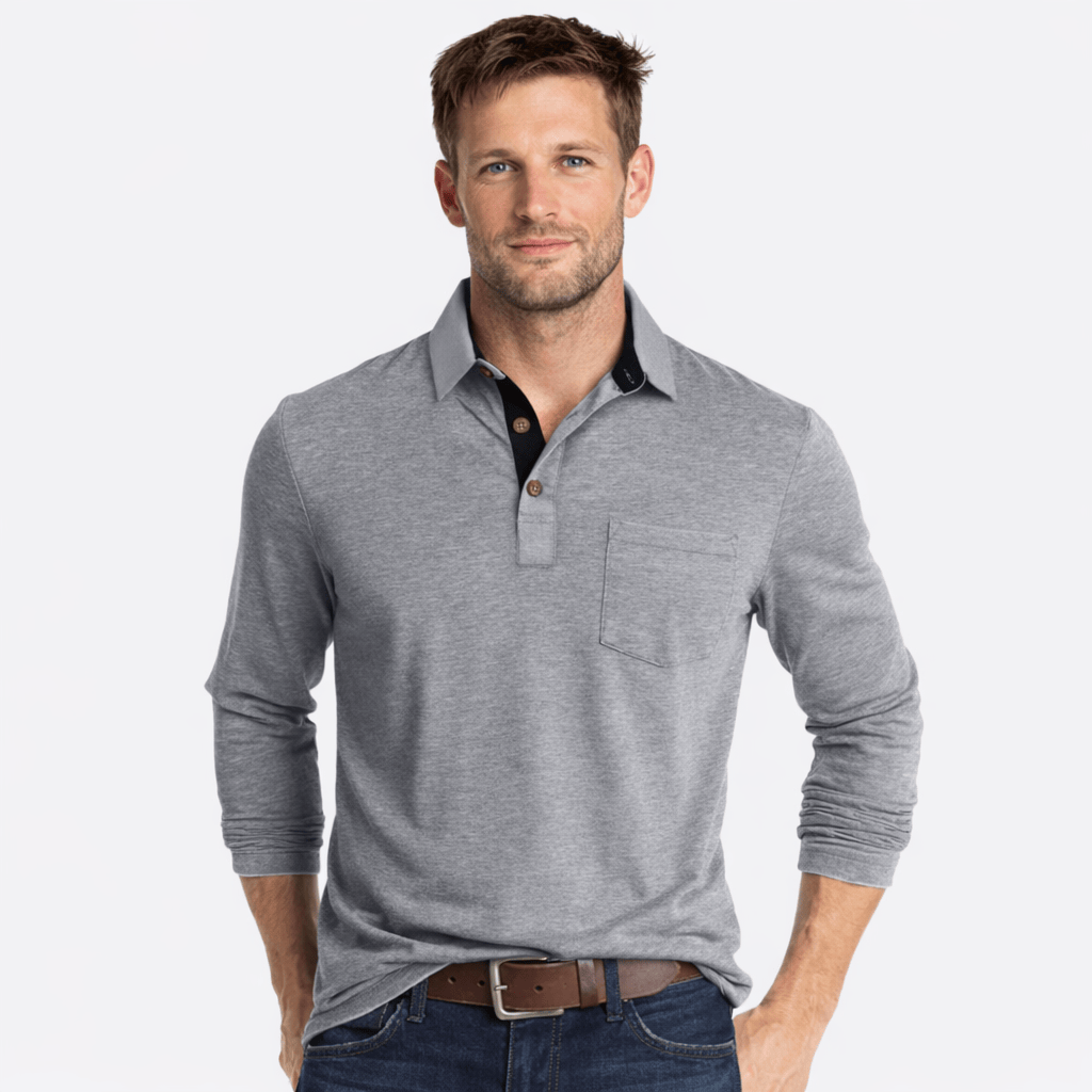 Coleeast-London Grey / XS BRENNAN, Breathable Solid Polo Shirt