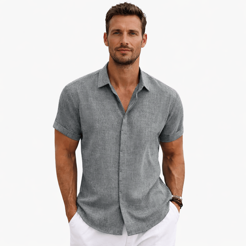 Coleeast-London Grey / XS BRIAN, Casual Short Sleeve Shirt