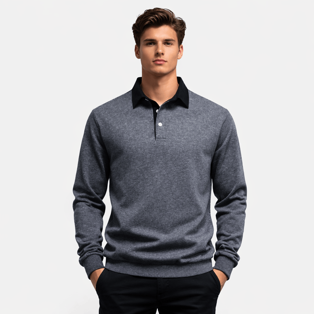 Coleeast-London Grey / XS CALLUM, Solid Knit Cotton Sweatshirt