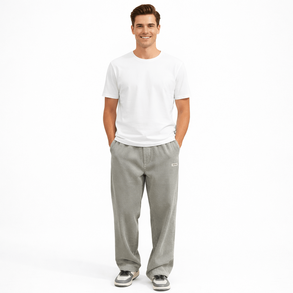 Coleeast-London Grey / XS CHARLTON, Straight Leg Cotton Pants