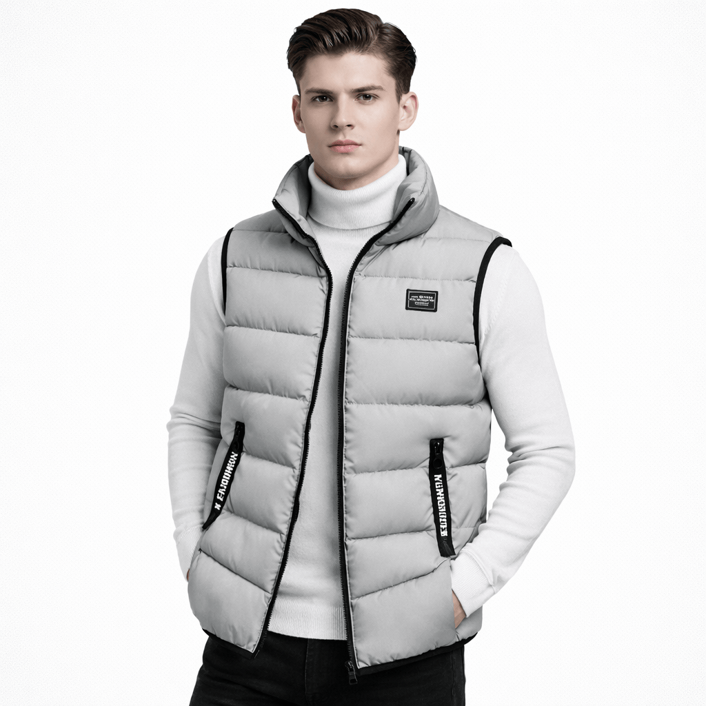 Coleeast London Grey / XS COLIN, Zip-Up Mandarin Collar Vest