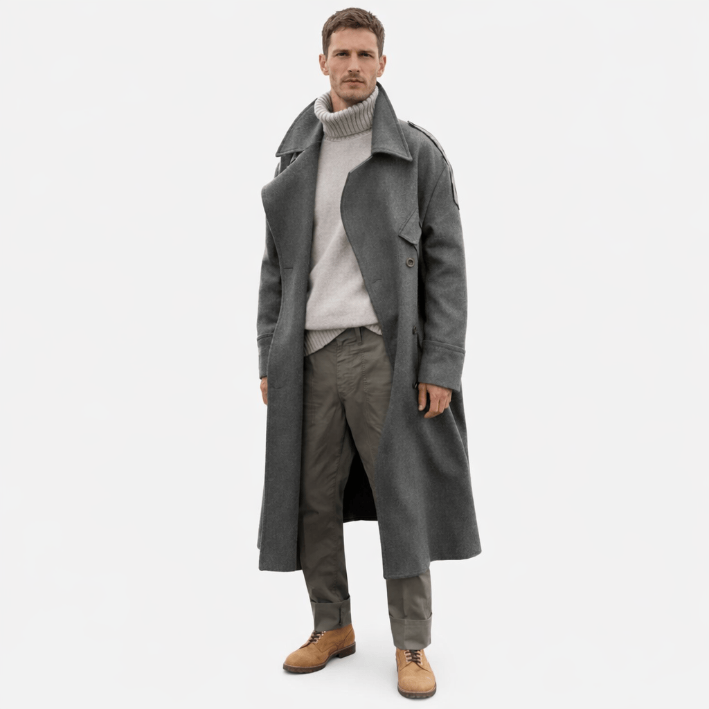 Coleeast-London Grey / XS DAREK, Double Breasted Long Trench Coat