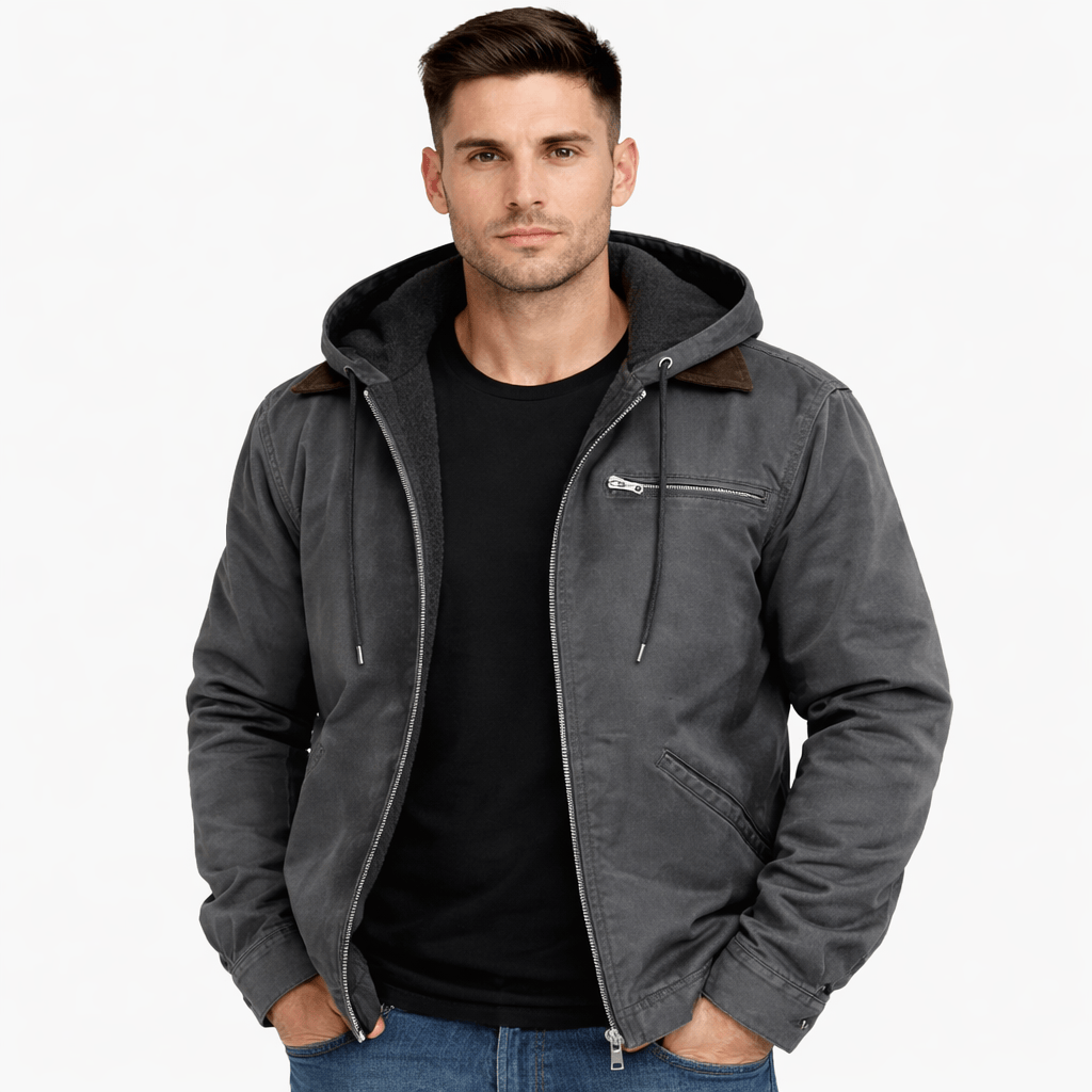 Coleeast-London Grey / XS DARREN, Zip-Up Acetate Hoodie