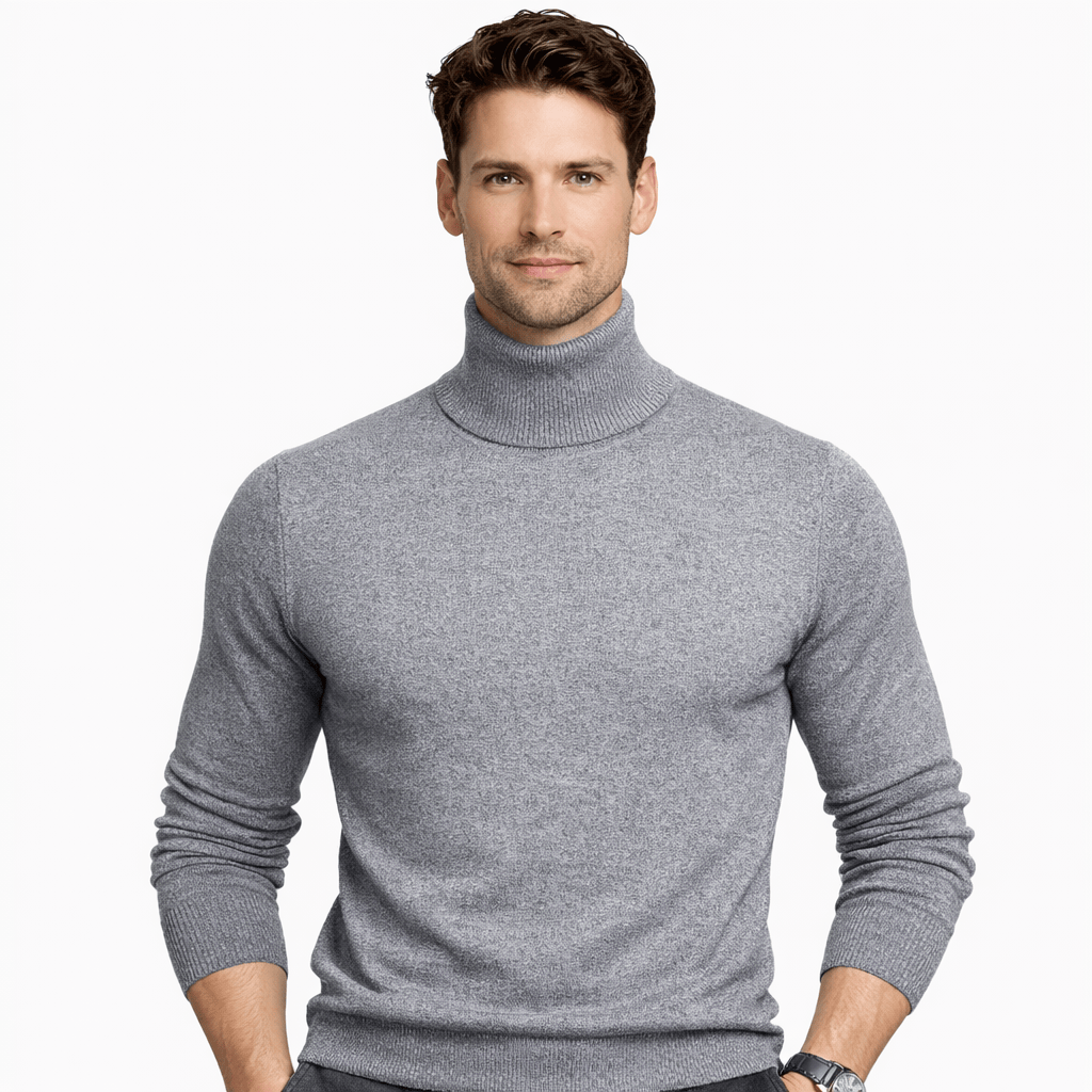 Coleeast-London Grey / XS EDGAR, Turtleneck Rayon Sweater