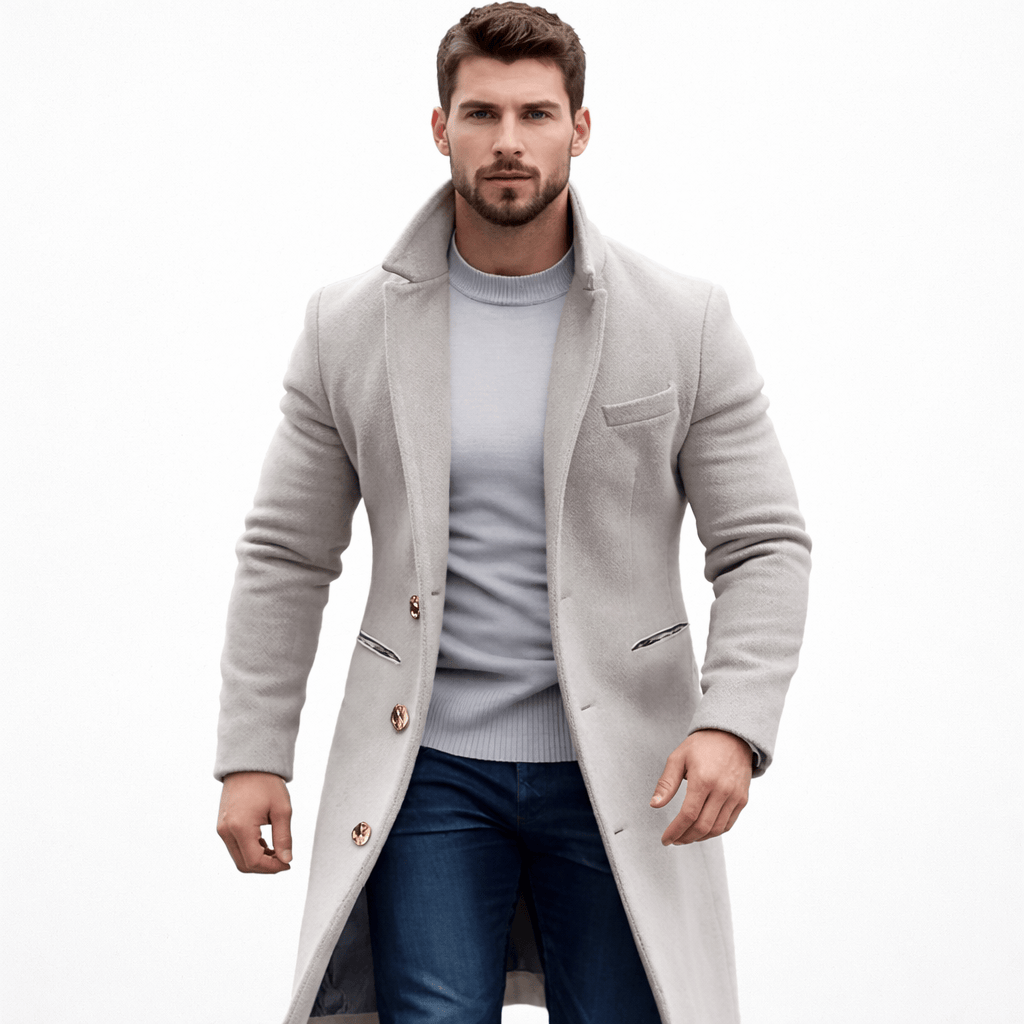 Coleeast London Grey / XS GEORGE Long Wool Blend Coat