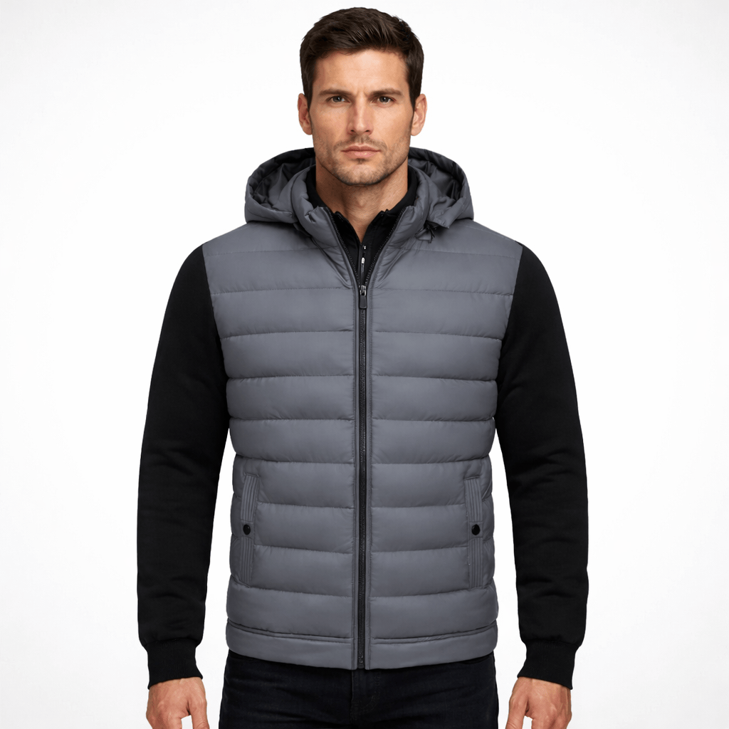 Coleeast-London Grey / XS LEVI, Hooded Zip-Up Puffer Jacket
