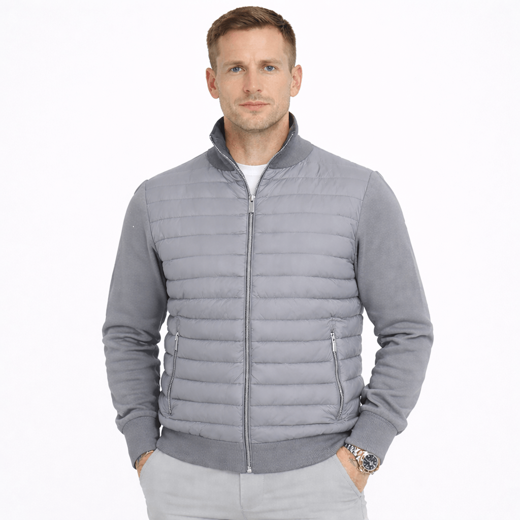 Coleeast-London Grey / XS LOGAN, Thick Knit Zip-Up Jacket