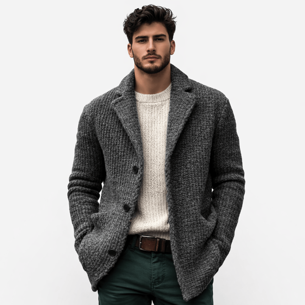 Coleeast London Grey / XS MATEO Solid Knitted Cardigan