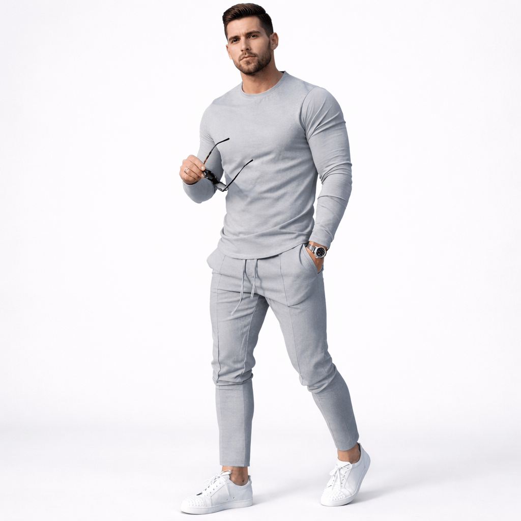 Coleeast-London Grey / XS PAT, Casual Round Neck Tracksuit