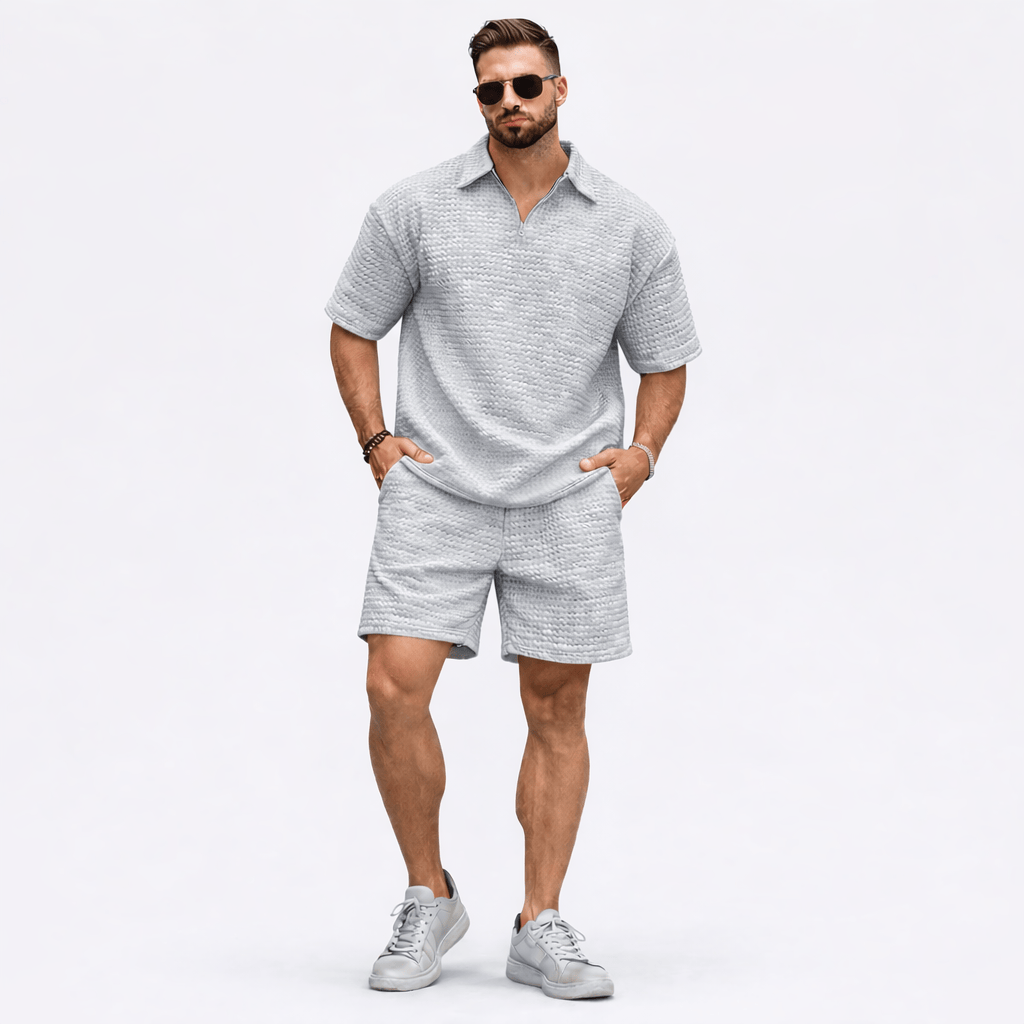 Coleeast-London Grey / XS RICHARD,  Preppy Zip Top And Elastic Pants
