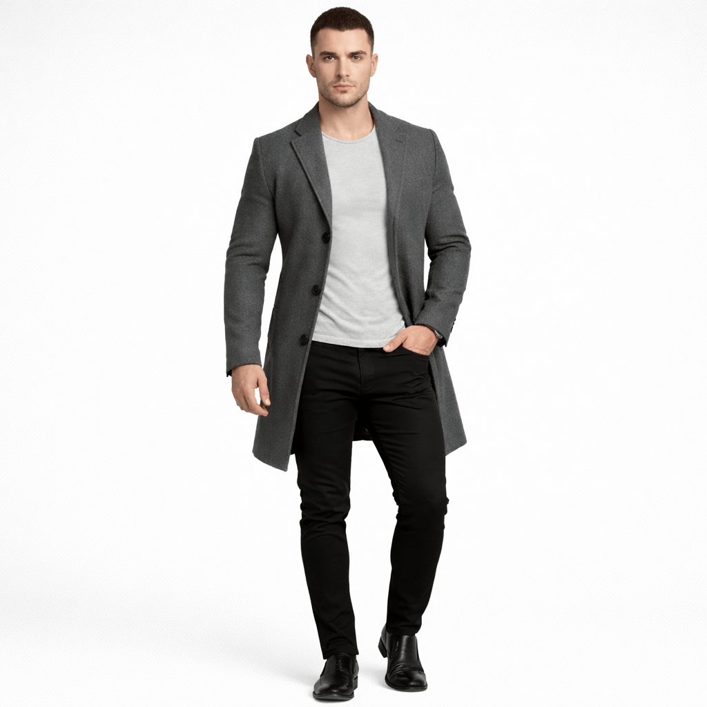 Coleeast-London Grey / XS RICHARD, Single Breasted Solid Trench Coat