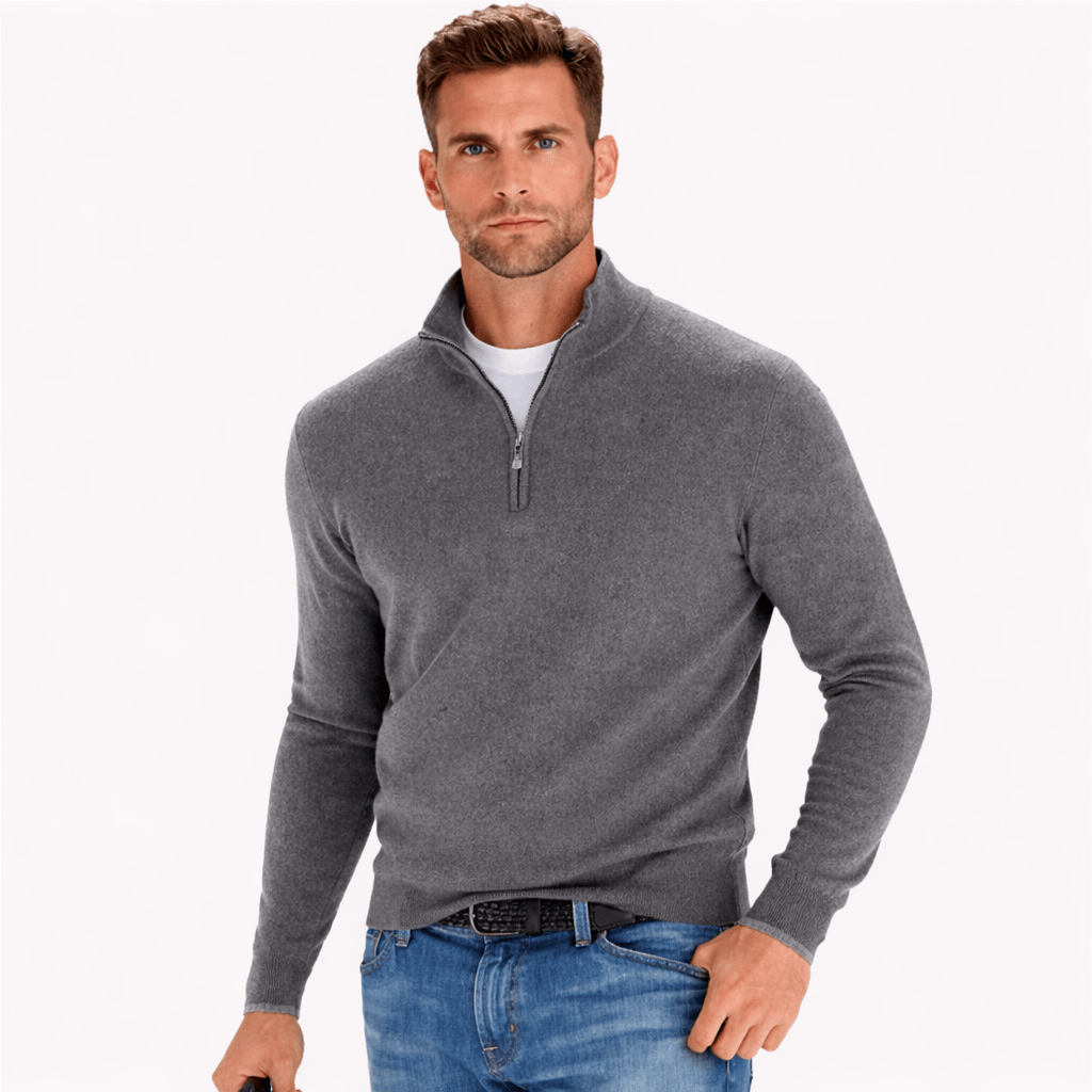 Coleeast-London Grey / XS TED, Turtleneck Zip Sweater