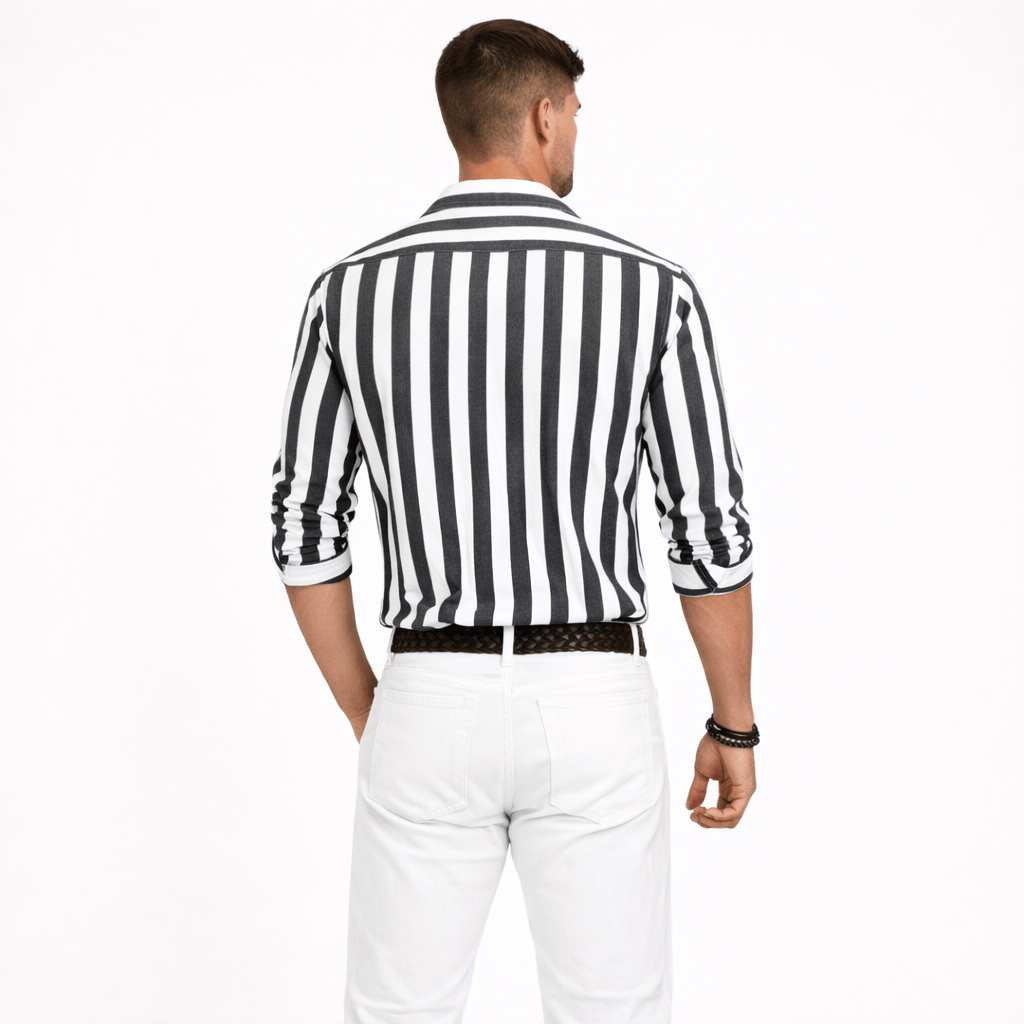 Coleeast-London GUY, Striped Cotton Button-Down Shirt
