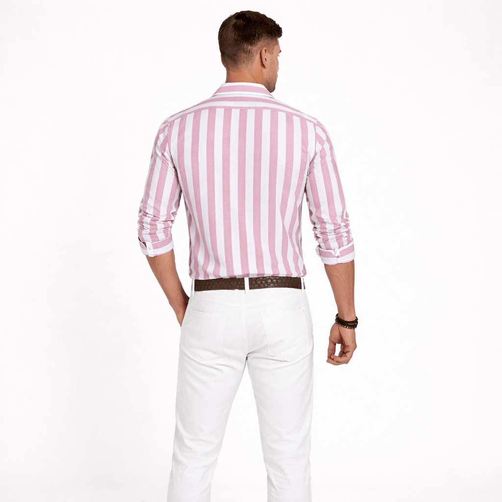 Coleeast-London GUY, Striped Cotton Button-Down Shirt