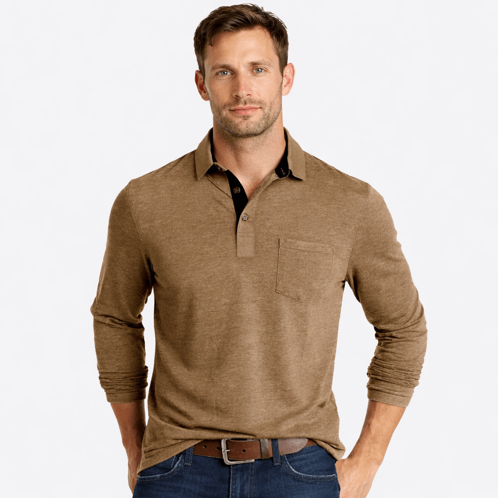 Coleeast-London Khaki / XS BRENNAN, Breathable Solid Polo Shirt